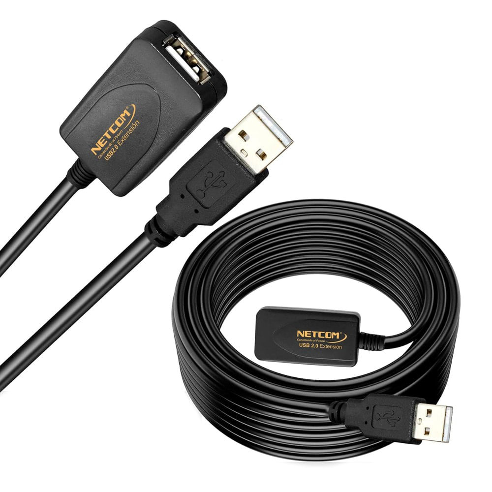 Cable Extensión USB 2.0 Activo Netcom Macho a Hembra 15 Metros