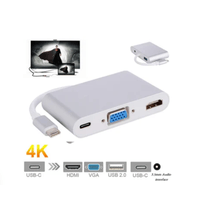 Adaptador convertidor Tipo C A Hmdi Usb 3.0 Vga Audio tipo C 5 En 1