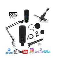 kit Microfono Condensador profesional BM65 USB estudio de grabación PC