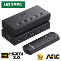 Switch HDMI 2.0 5 Puertos 4K 60Hz 3D HDR UGREEN con control HDCP 2.3