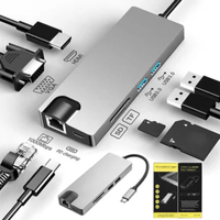 Adaptador Tipo C A Hmdi 4k Usb 3.0 Lan 8 En 1 Multipuerto