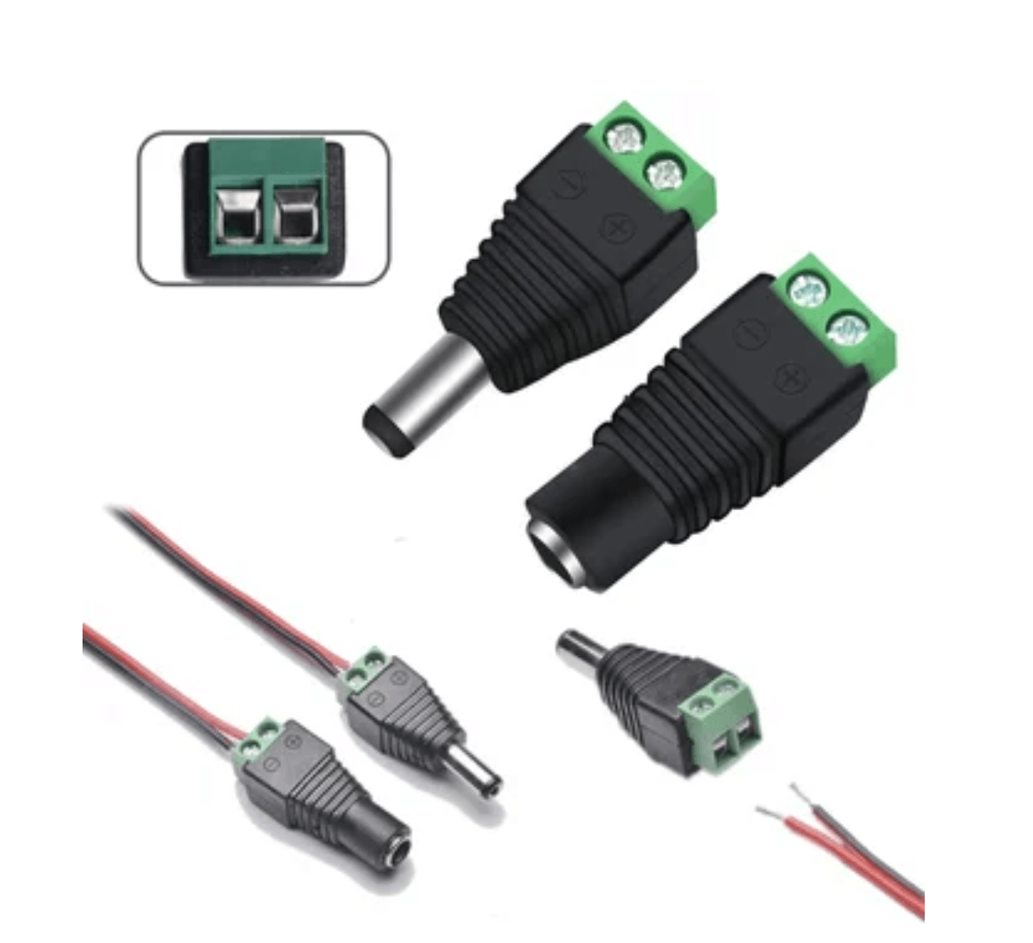 100 pares conector hembra macho DC para cable de camara CCTV tiras led