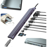 Adaptador Tipo C 12 En 1 Multiport Hub Estacion Lan Hdmi Vga aluminio
