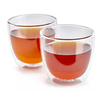 Set de 2 Vasos Doble Pared de Vidrio Borosilicato 400 ml