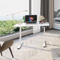 Escritorio Eléctrico Altura Ajustable Metal Blanco 120cm Orange