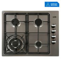 ENCIMERA A GAS ACERO INOX. 58CM 4 QUEMADORES SOLE A SOLCO036