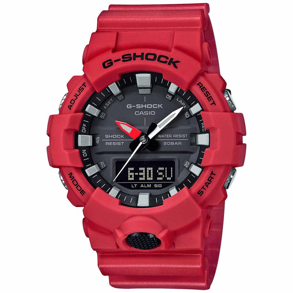 Reloj Casio G-Shock GA800-4A Digital Analógico Acuático Luz Led Resina Rojo Negro
