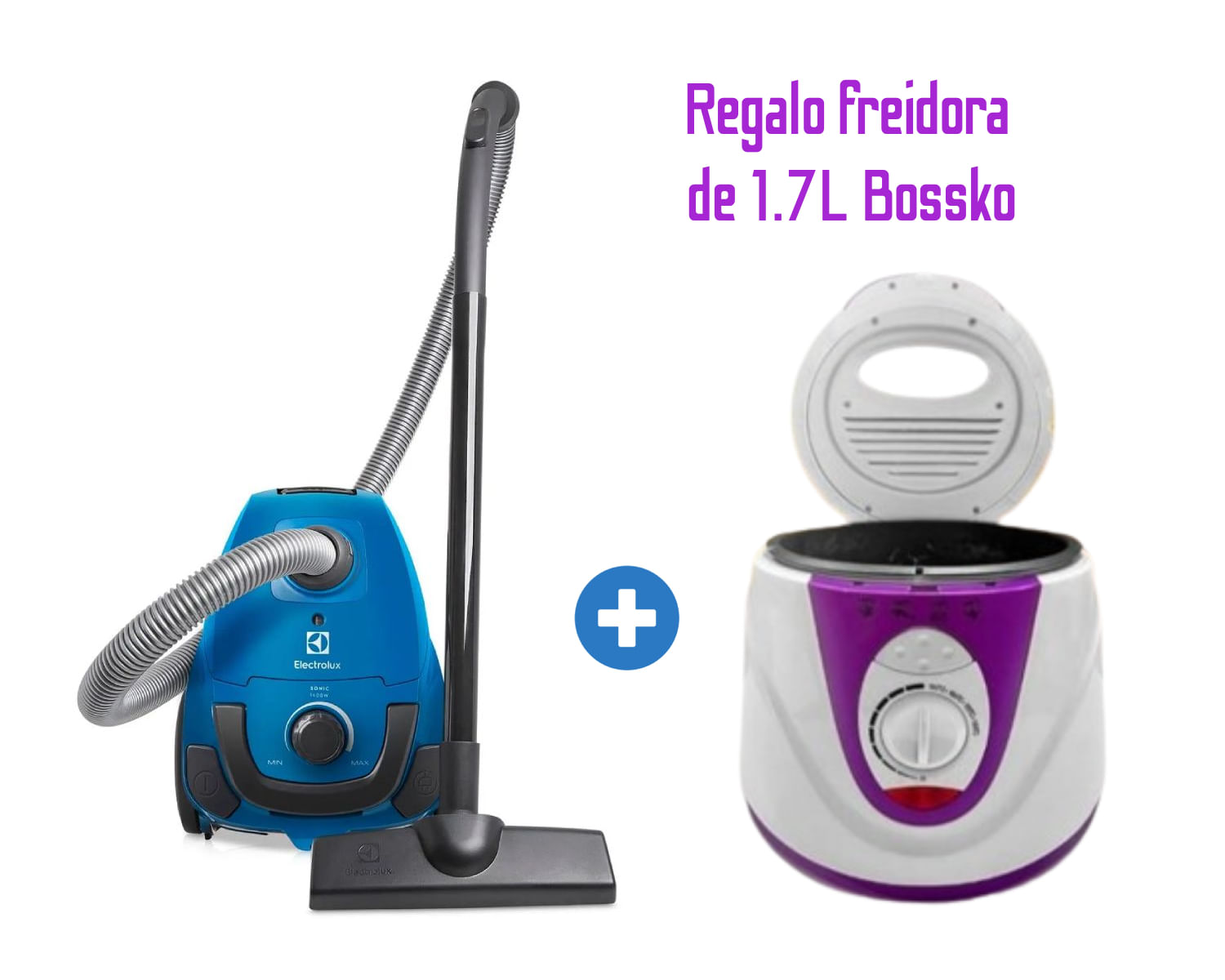 Aspiradora Electrolux Sonic (SON10), 1400W, 1.24 L + FREIDORA 1200W BOSSKO (JYA) - OFERTA