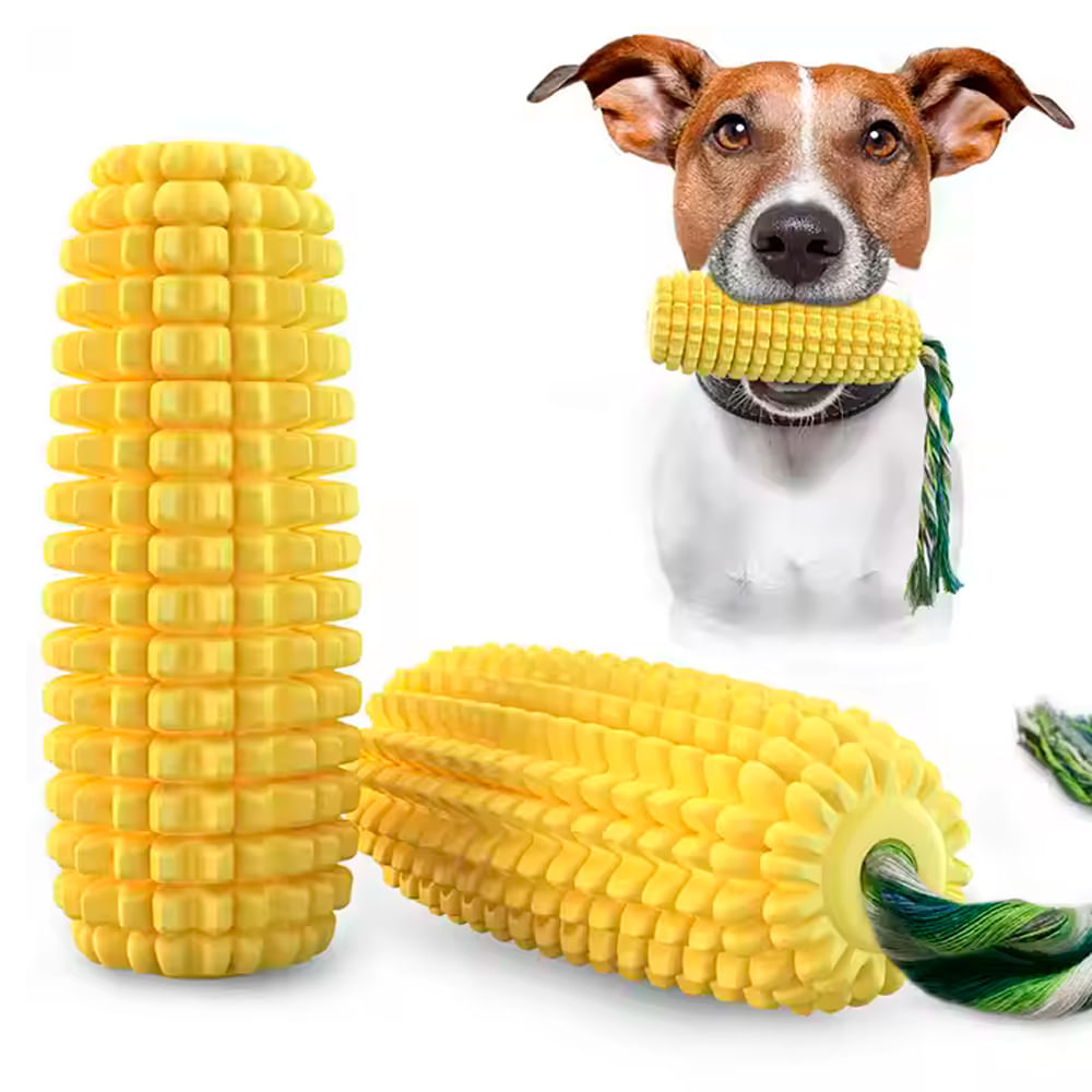 Juguete para Perros Mordedor Limpiador de Dientes Indestructible diseño Maíz