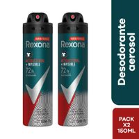Desodorante en Spray Rexona Men Antibacterial Invisible 150G - Pack 2 UN