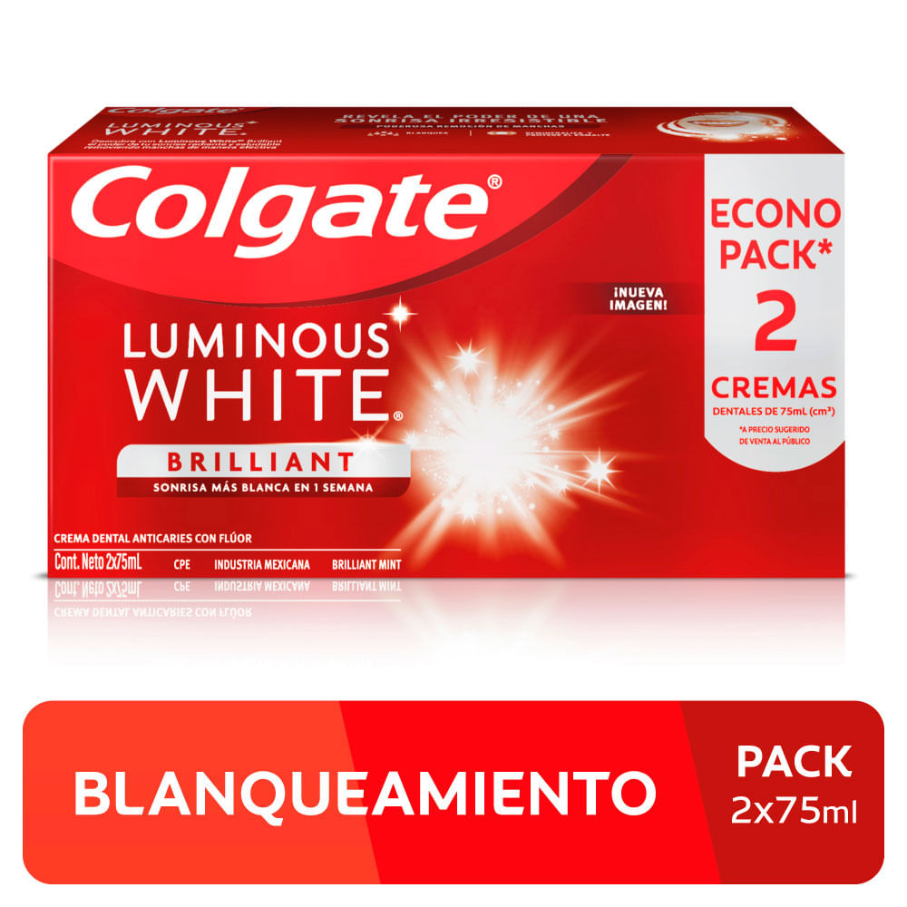 Crema Dental Colgate Pack Luminous White - Pack 2 UN