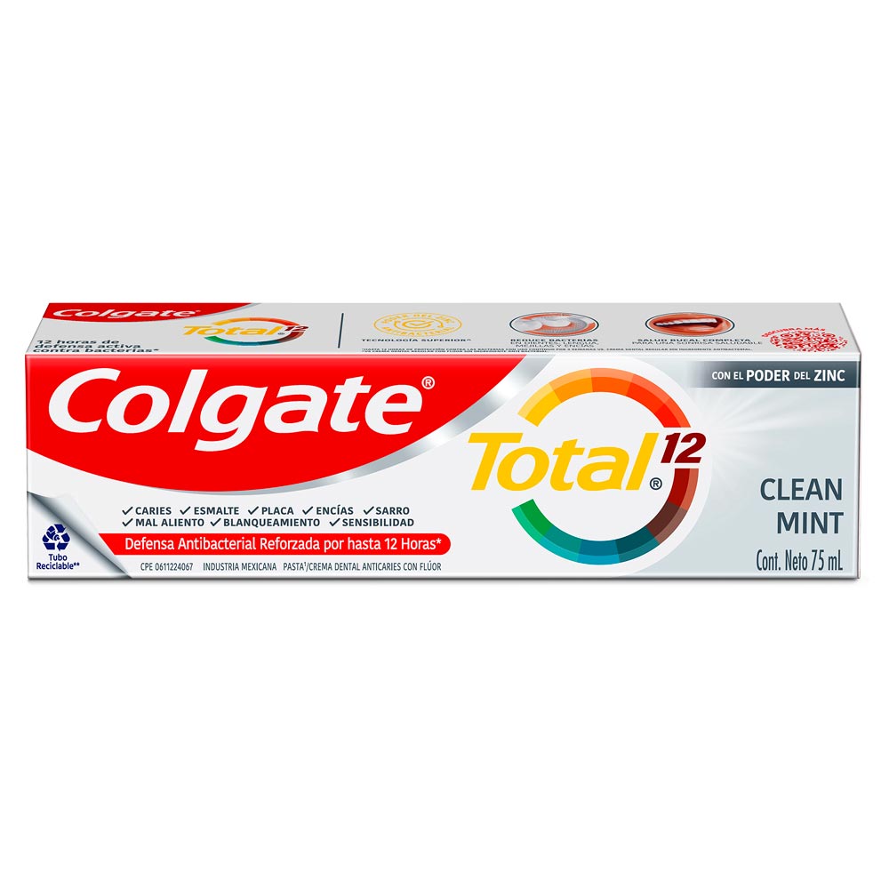 Crema Dental Colgate Total 12 Clean Mint - Tubo 75 ML