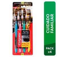 Cepillos Dentales Colgate Zig Zag - Pack 4 UN