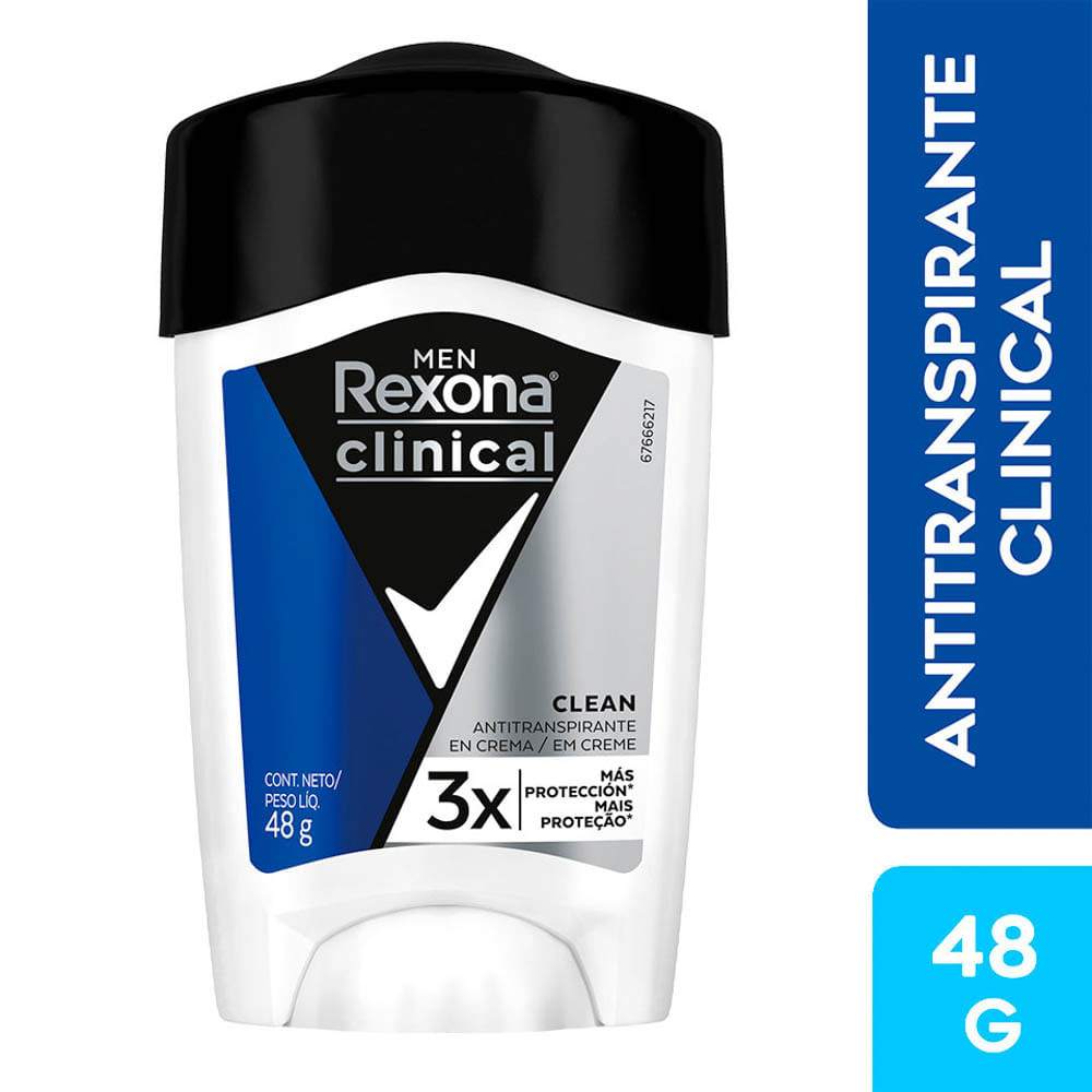 Antitranspirante en Barra Rexona Clinical Clean para Hombre - Frasco 48 G