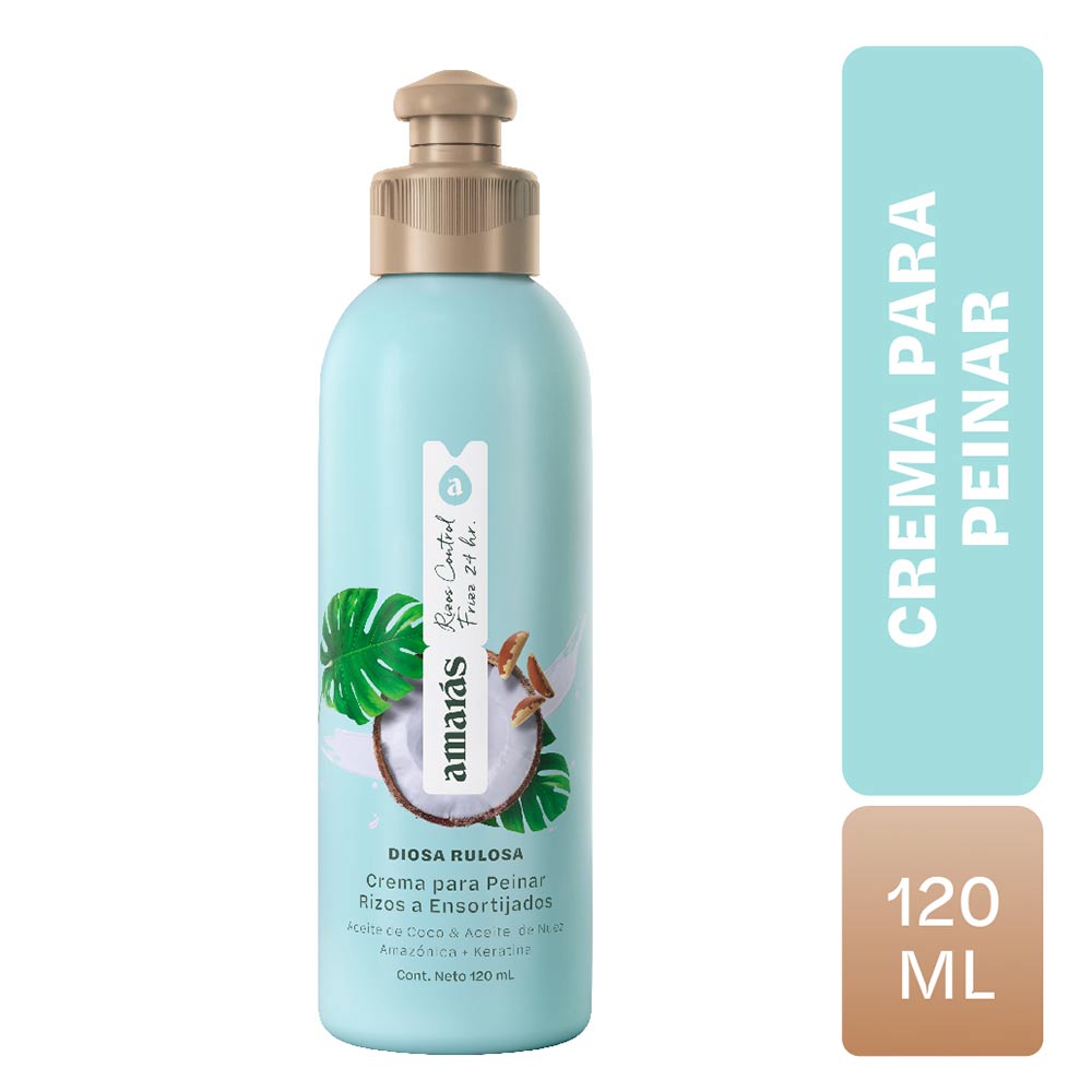 Crema para Peinar Amarás Rizos Control Frizz 24 Horas- Frasco 120 ML
