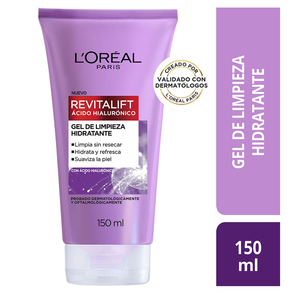 Gel Limpiador L'Oréal Revitalift Ácido Hialurónico - Tubo 150 ML
