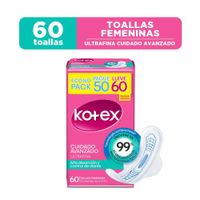 Toallas Higiénicas Kotex Cuidado Avanzado - Bolsa 60 UN
