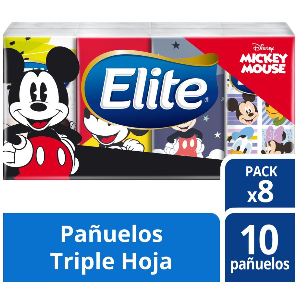 Pañuelos Triple Hoja Elite Disney Aloe Vera - Pack 8 UN