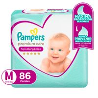 Pañales Desechables Pampers Premium Care Talla M - Bolsa 86 UN