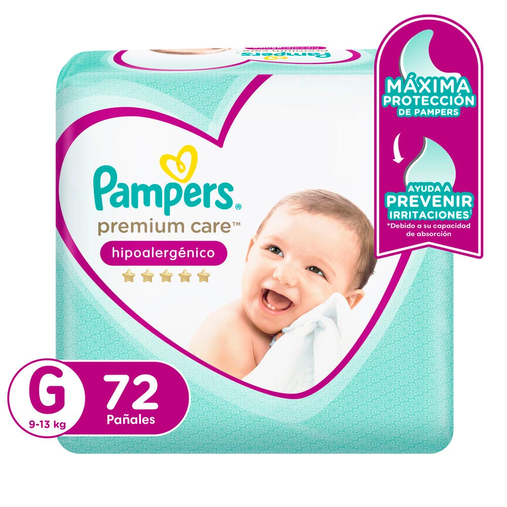 Pañal Pampers Premium Care Talla G - Bolsa 72 UN