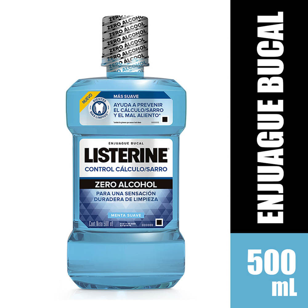 Enjuague Bucal Listerine Control Sarro Zero Alcohol - Frasco 500 ML