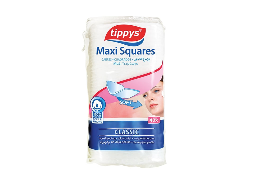Desmaquillantes Cuadrados Tippys Soft Classic - Bolsa 40 UN