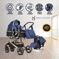 Coche Moisés «LUMIERE» Con Bolso Pañalero - Azul