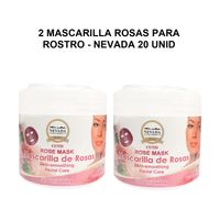 2 Mascarilla Rosas para rostro - Nevada 20 unid