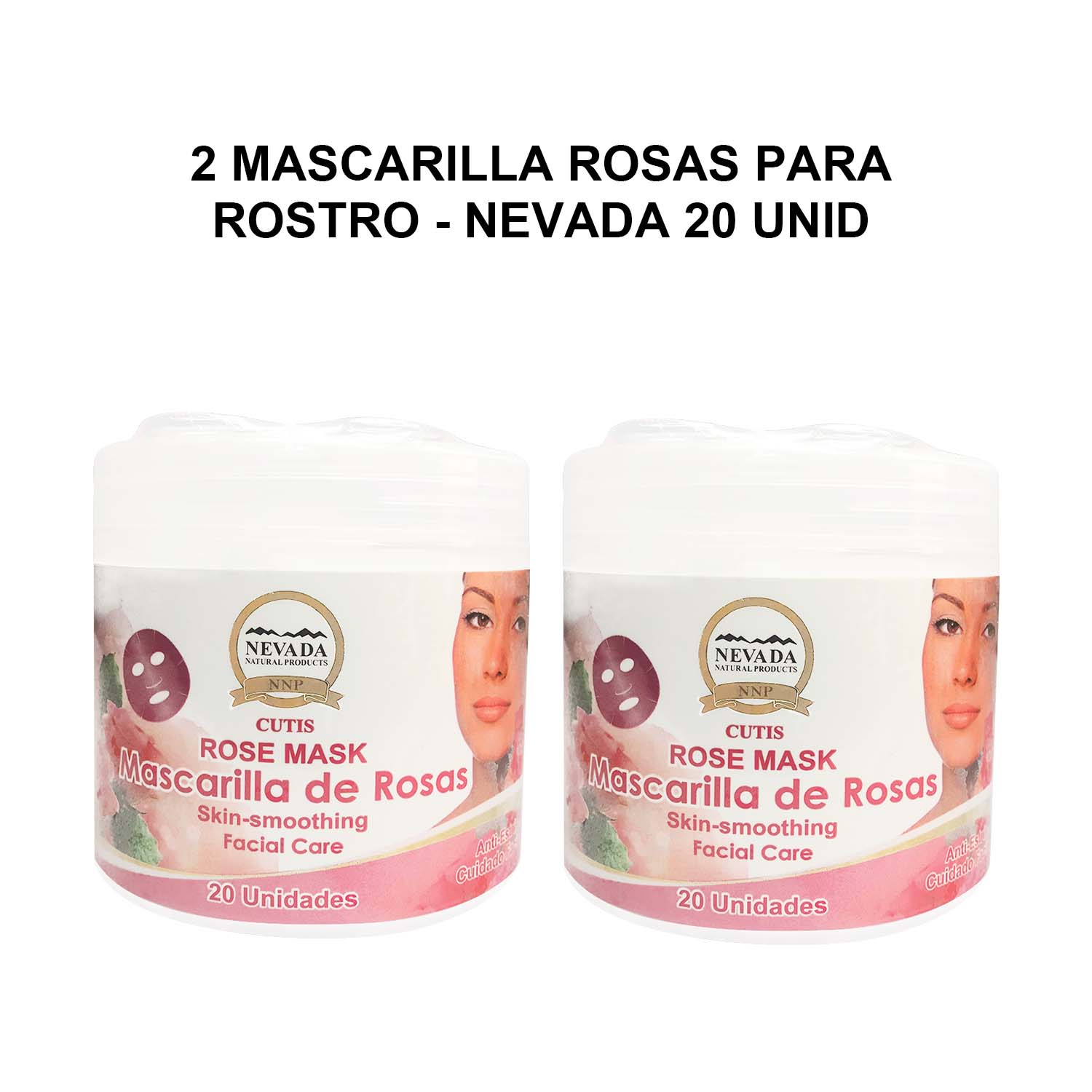 2 Mascarilla Rosas para rostro - Nevada 20 unid