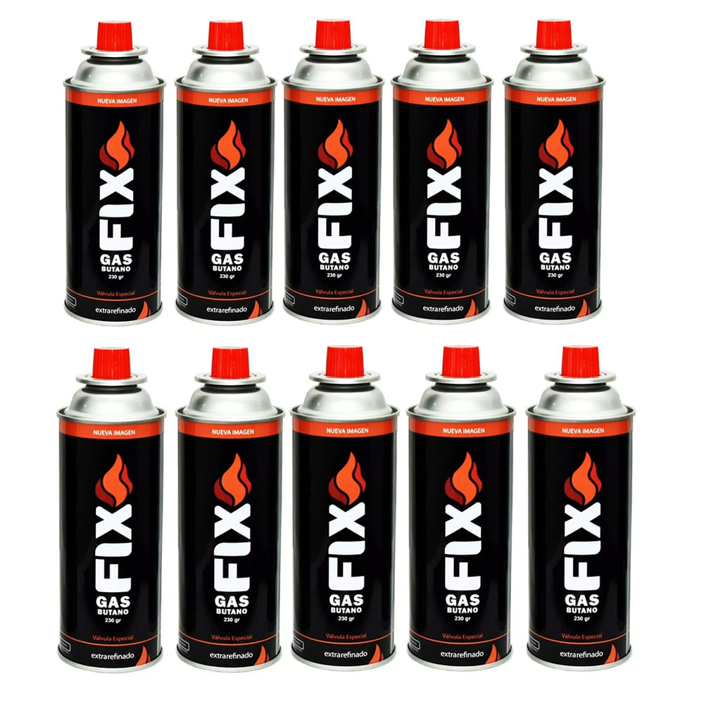 10 Gas Butano FIX Ultra Refinado valvula universal cocinillas flameado