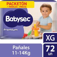 Pañal Babysec Premium Super Mega Talla XG - Paquete 72 UN