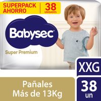 Pañales Babysec Super Premium Talla XXG - Paquete 38 UN
