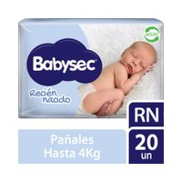 Pañal Babysec Talla Recién Nacido - Bolsa 20 UN