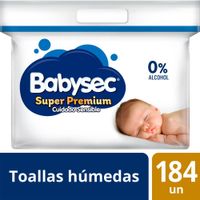 Toallitas Húmedas Babysec Super Premium - Bolsa 184 UN