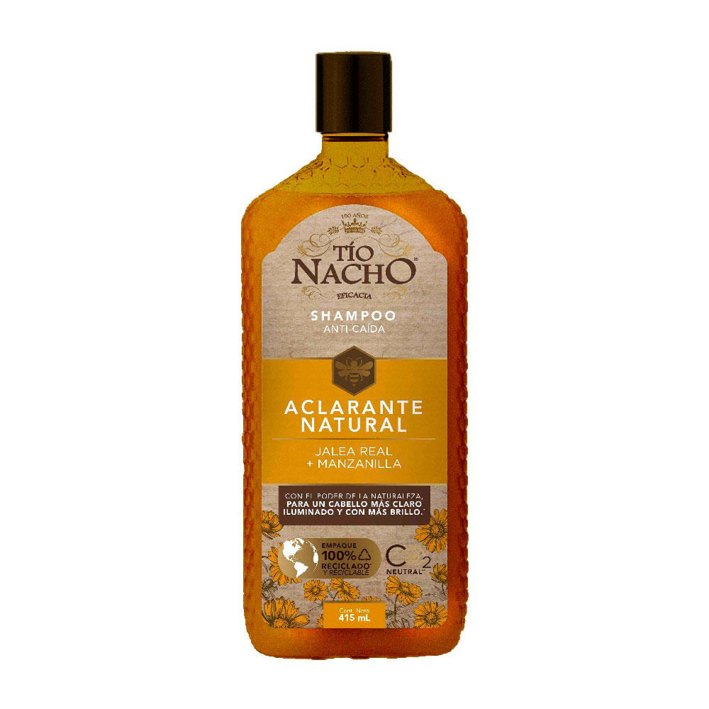 Shampoo Tío Nacho Anti Caída Aclarado Natural - Frasco 415 ML