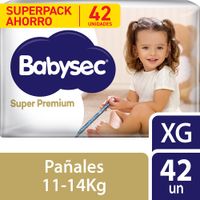 Pañal Babysec Super Premium Talla XG - Paquete 42 UN