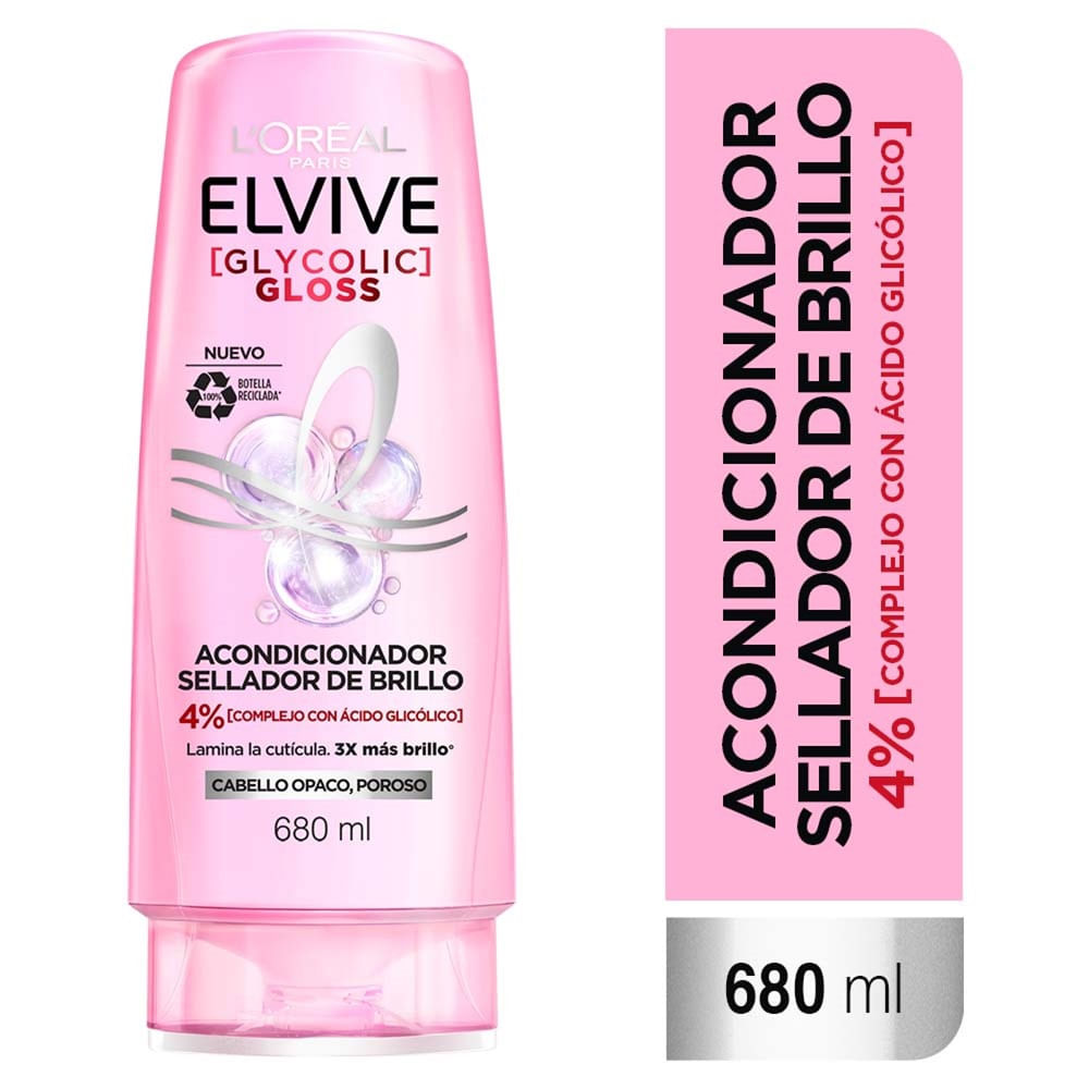 Acondicionador Elvive Glycolic Gloss Brillo 680ml
