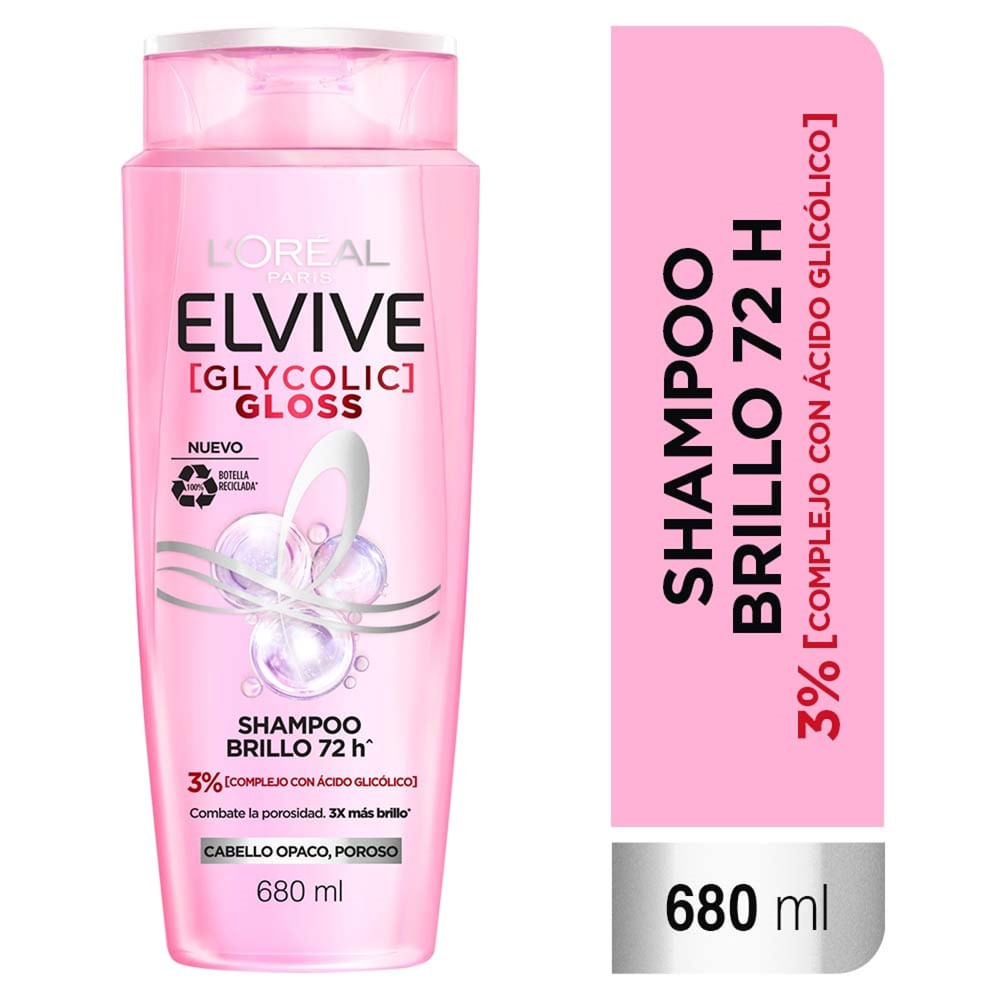 Shampoo Elvive Glycolic Gloss Brillo 72h 680ml