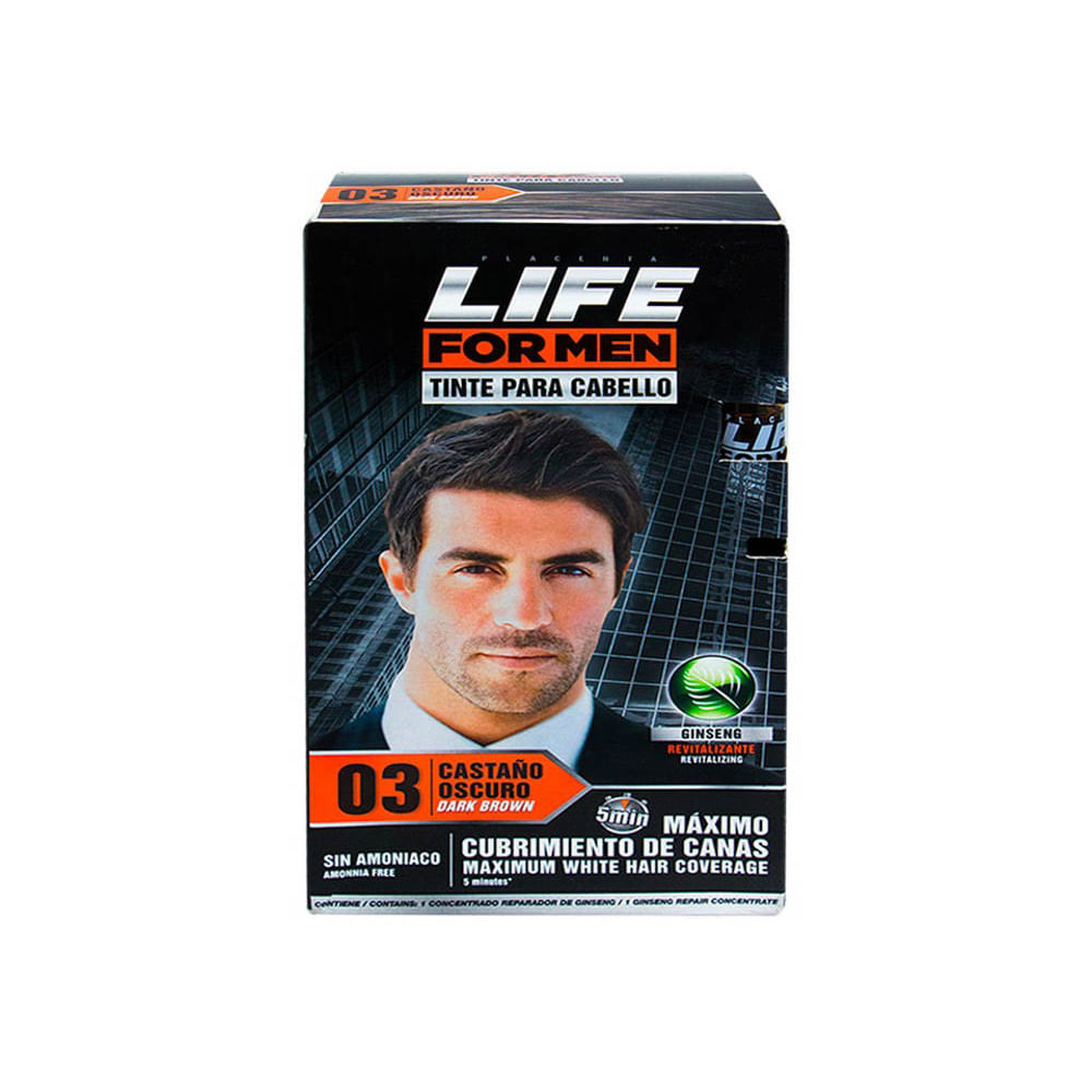 Tinte Para Cabello For Men # 03 Castaño Oscuro Life - Kit 1 UN