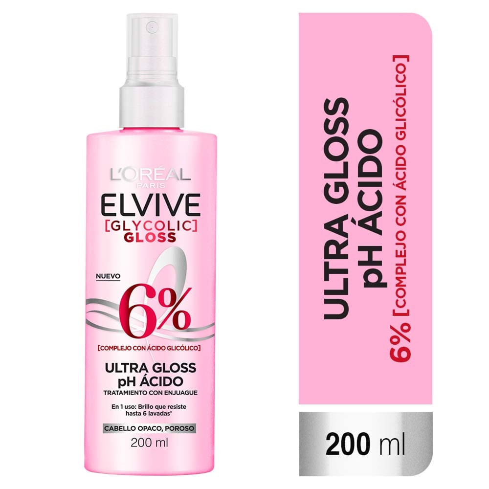 Tratamiento con Enjuague Elvive Ultra Gloss pH Ácido