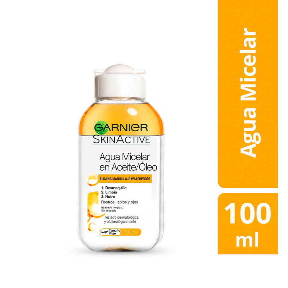 Agua Micelar con Aceite-Óleo Garnier Skin Active - Frasco 100 ML
