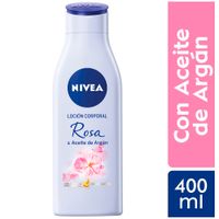 Loción Corporal Nivea, Rosa & Aceite de Argán - Frasco 400 ML