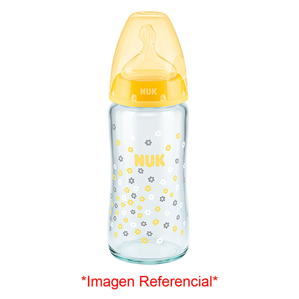 Biberón First Choice Nuk de Vidrio Niña de 0 - 6 Meses 240 ML - Frasco 1 UN