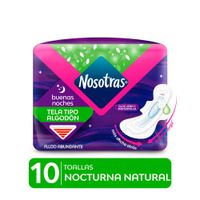 Toallas Higiénicas Nosotras Natural Buenas Noches - Bolsa 10 UN