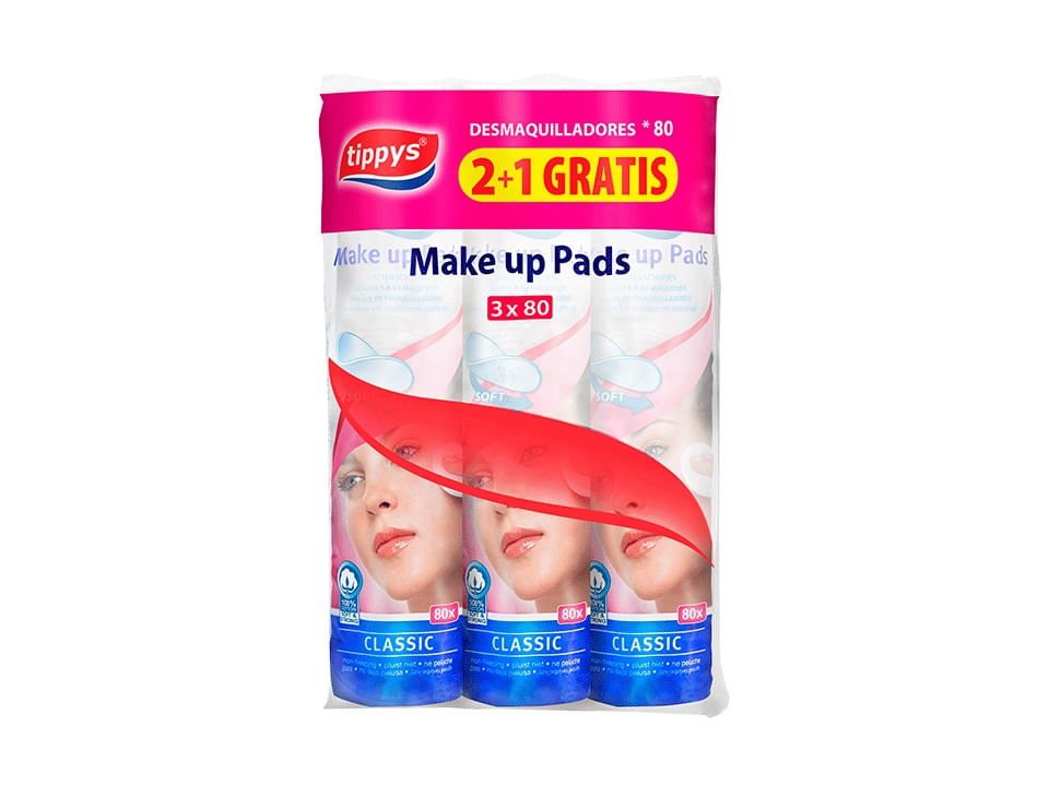 Discos de Algodón Desmaquillantes Tippys Make Up Pack 3 un - Pack 3 UN