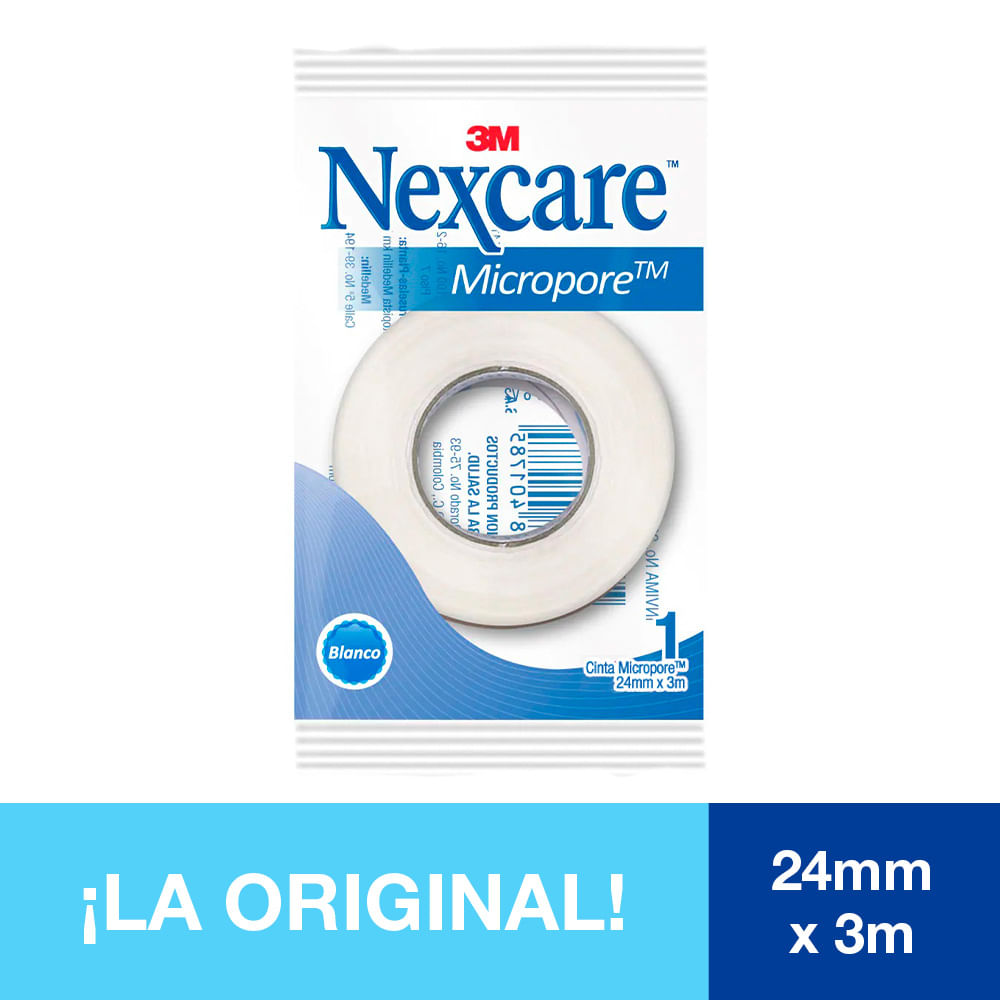 Cinta Nexcare Micropore Blanca 24mm x 3m - Caja 1 UN