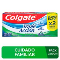 Crema Dental Colgate Triple Acción Sabor Menta Original - Pack 2 UN