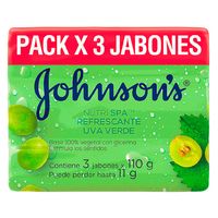 Jabón en Barra Johnson's Refrescante Uva Verde - Pack 3 UN