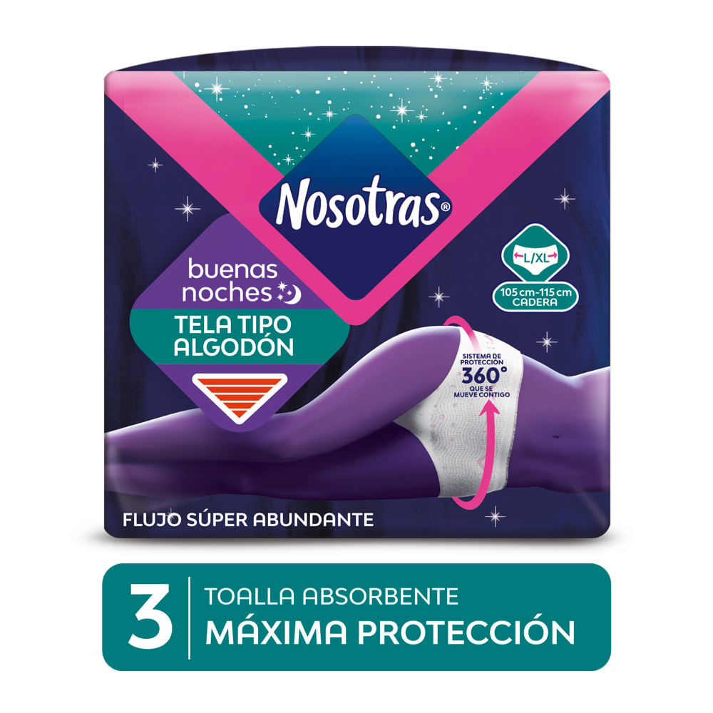 Toallas Higiénicas Nosotras Buenas Noches Talla L/XL