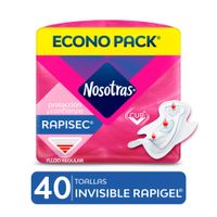 Toallas Higiénicas Nosotras Invisible Rapigel - Bolsa 40 UN